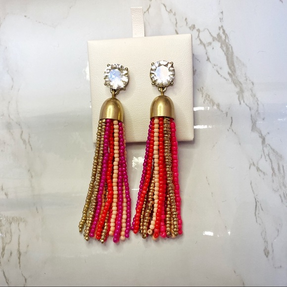 J. Crew Factory Jewelry - JCrew Factory Beaded Tassel Earrings